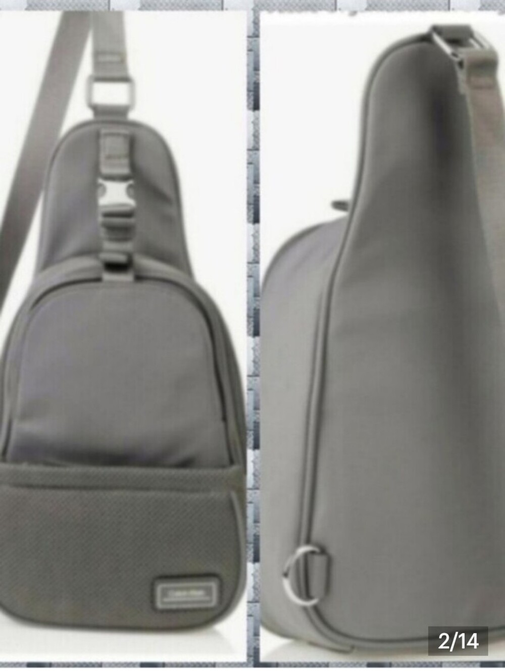 Calvin Klein Gray Jessie Sling Bag Sleek Crossbody Silver Women Men Athleisure